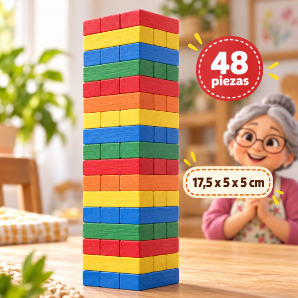 RI-0005223-1.png Rompecabezas torre de equilibrio 6, 48 piezas, 17,5 x 5 x 5 cm
