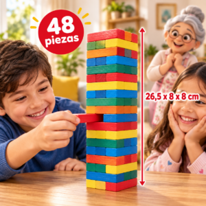 RI-0005227-1.png Rompecabezas torre de equilibrio 10, 48 piezas, 26,5 x 8 x 8 cm
