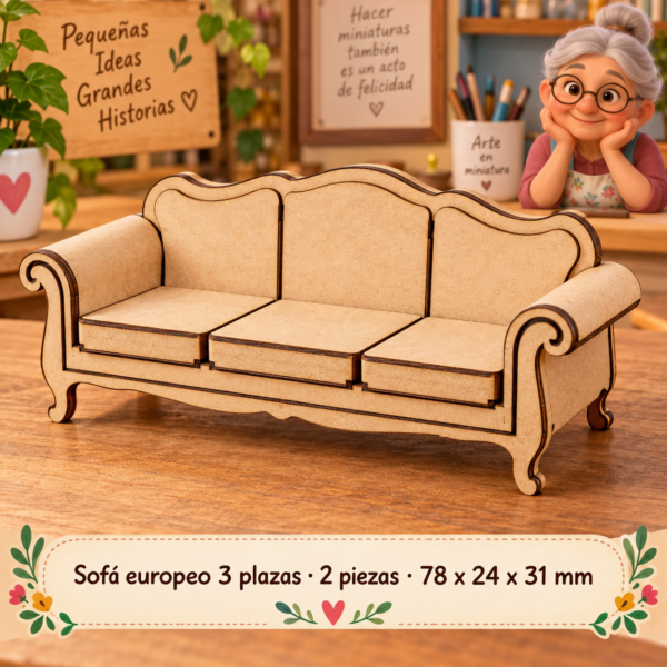 RI-0005228-1.png Mueble de maqueta sofá europeo de tres plazas, 2 piezas, 78 x 24 x 31 mm