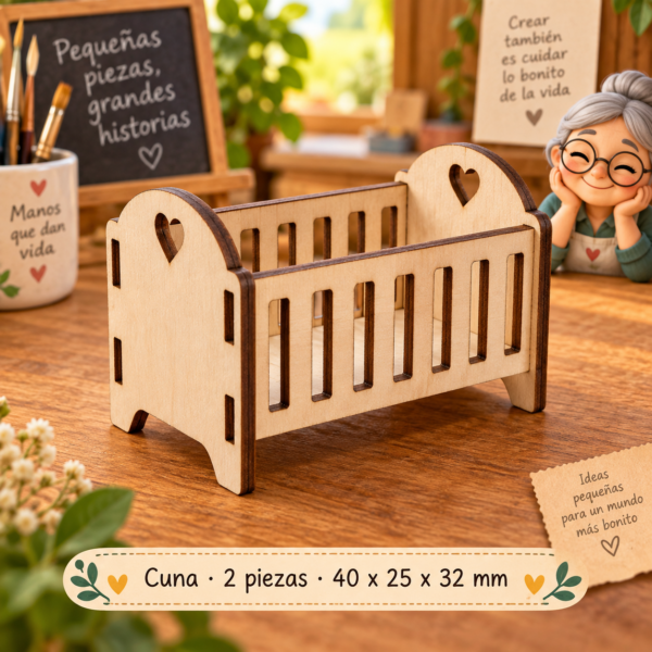 RI-0005232-1.png Mueble de maqueta cuna, 2 piezas, 40 x 25 x 32 mm