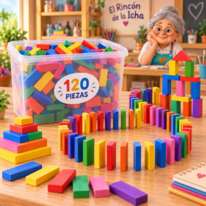 Bloques de construcción dominó multicolor, 120 piezas Bloques de construcción dominó multicolor, 120 piezas