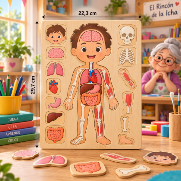 Juguete de puzzle educativo infantil del cuerpo humano, 29,7 x 22,3 cm Juguete de puzzle educativo infantil del cuerpo humano, 29,7 x 22,3 cm