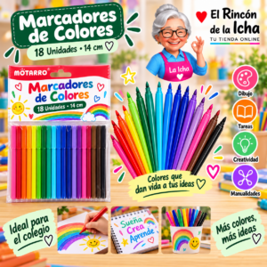 RI-0005344 Marcadores de Colores 18 Unidades 14 cm Motarro