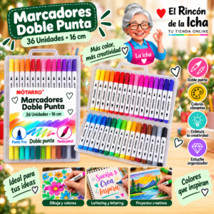 RI-0005357 Marcadores de Colores Doble Punta 36 Unidades 16 cm Motarro