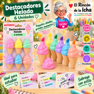 RI-0005363 Destacadores Helado 6 Unidades Motarro