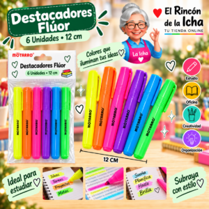 RI-0005371 Destacadores Flúor 6 Unidades 12 cm Motarro