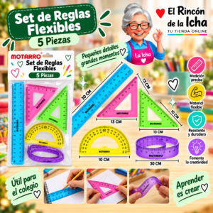 RI-0005393 Set de Reglas Flexibles 5 Piezas Motarro