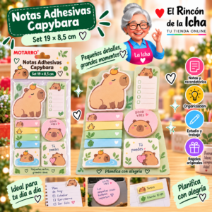 RI-0005414 Set de Notas Adhesivas Capybara 19 x 8,5 cm Motarro