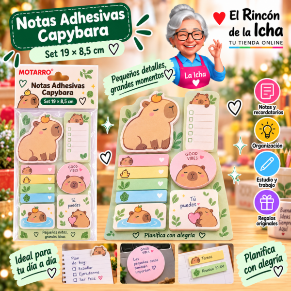 Set de Notas Adhesivas Capybara 19 x 8,5 cm Motarro