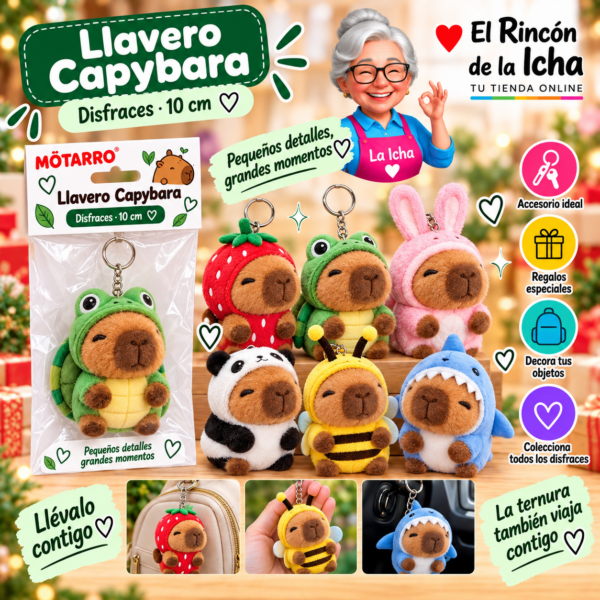 Llavero de Peluche Capybara Disfraces 10 cm Motarro