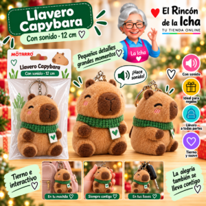 Llavero de Peluche Capybara con Sonido 12 cm Motarro