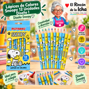 RI-0005438 Lápices de Colores Snoopy 12 Unidades Diseño 1 Motarro