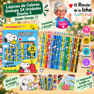 RI-0005443 Lápices de Colores Snoopy 24 Unidades Diseño 3 Motarro