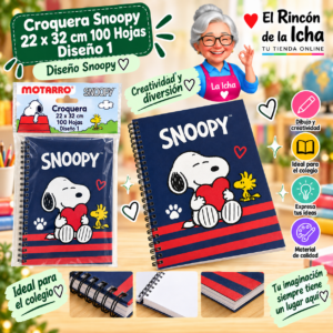 RI-0005451 Croquera Snoopy 22 x 32 cm 100 Hojas Diseño 1 Motarro