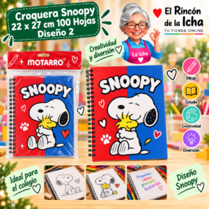 RI-0005456 Croquera Snoopy 22 x 27 cm 100 Hojas Diseño 2 Motarro