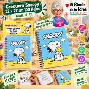 RI-0005458 Croquera Snoopy 22 x 27 cm 100 Hojas Diseño 4 Motarro