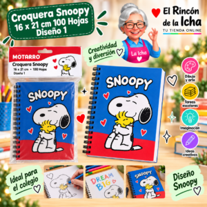RI-0005459 Croquera Snoopy 16 x 21 cm 100 Hojas Diseño 1 Motarro