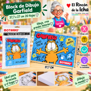 RI-0005496 Block de Dibujo Garfield 37,7 x 27 cm 20 Hojas Diseño 2 Motarro