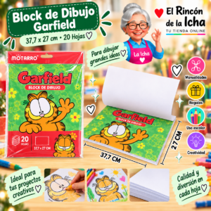 RI-0005497 Block de Dibujo Garfield 37,7 x 27 cm 20 Hojas Diseño 3 Motarro