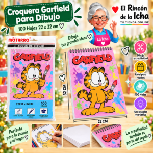 RI-0005498 Croquera Garfield 22 x 32 cm 100 Hojas Diseño 1 Motarro