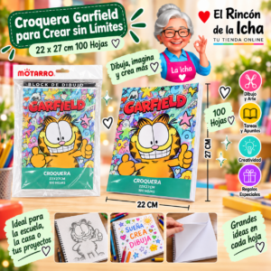 RI-0005502 Croquera Garfield 22 x 27 cm 100 Hojas Diseño 1 Motarro