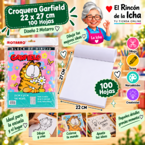 RI-0005503 Croquera Garfield 22 x 27 cm 100 Hojas Diseño 2 Motarro