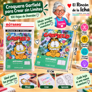 RI-0005505 Croquera Garfield 22 x 27 cm 100 Hojas Diseño 4 Motarro