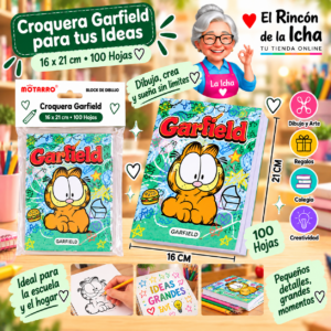 RI-0005506 Croquera Garfield 16 x 21 cm 100 Hojas Diseño 1 Motarro