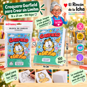 RI-0005509 Croquera Garfield 16 x 21 cm 100 Hojas Diseño 4 Motarro
