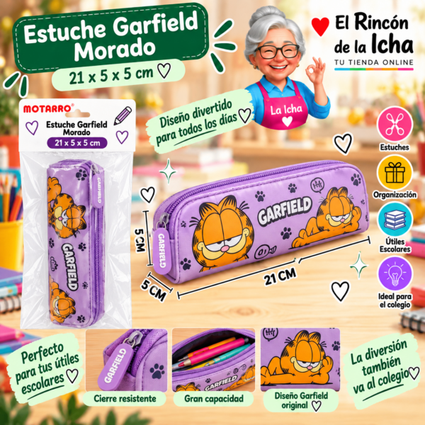 Estuche Garfield Morado 21 x 5 x 5 cm Motarro