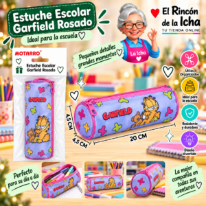 RI-0005539 Estuche Garfield Rosado 20 x 4,5 x 4,5 cm Motarro