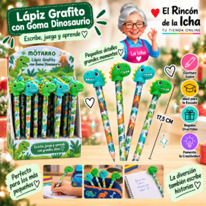 Lápiz Grafito con Goma Dinosaurio 17,5 cm Motarro