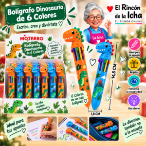 RI-0005558 Bolígrafo Dinosaurio 6 Colores 14,5 cm Motarro