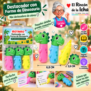 Destacador con Forma de Dinosaurio 6,8 x 2,6 cm Motarro