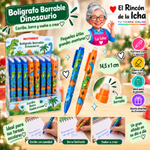 RI-0005565 Bolígrafo Borrable Dinosaurio 14,5 cm Motarro