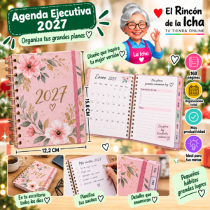 RI-0005568 Agenda Ejecutiva 2027 A6 Anillada 168 Páginas 12,2 x 15,8 cm Diseño Flores Motarro