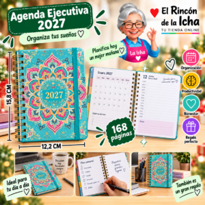 RI-0005569 Agenda Ejecutiva 2027 A6 Anillada 168 Páginas 12,2 x 15,8 cm Diseño Mandala Motarro