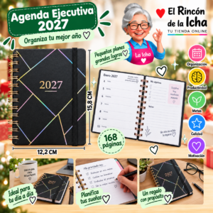 RI-0005571 Agenda Ejecutiva 2027 A6 Anillada 168 Páginas 12,2 x 15,8 cm Diseño Holográfico Motarro