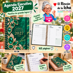 RI-0005580 Agenda Ejecutiva 2027 A5 Anillada 168 Páginas 16 x 21 cm Diseño Joyas Motarro