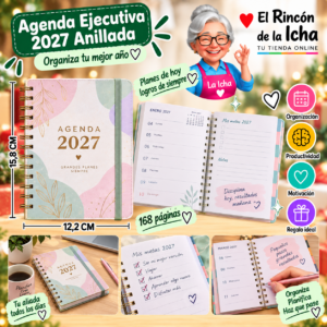RI-0005588 Agenda Ejecutiva 2027 A6 Anillada 168 Páginas 12,2 x 15,8 cm Diseño Colores Pastel Motarro