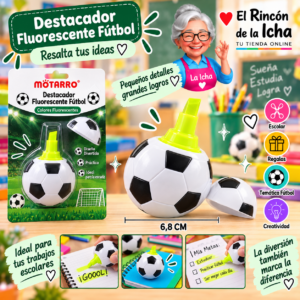 Destacador Fluorescente Fútbol 6,8 cm Motarro