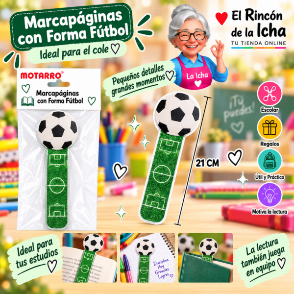 Marcapáginas con Forma Fútbol 21 cm Motarro
