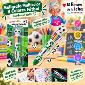 RI-0005602 Bolígrafo Multicolor 8 Colores Fútbol 14,5 cm Motarro