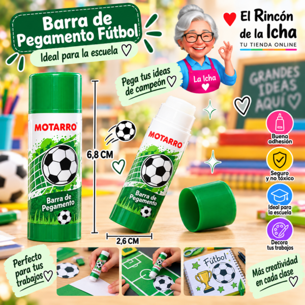 Barra de Pegamento Fútbol 6,8 x 2,6 cm Motarro
