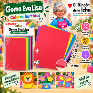 RI-0005605 Goma Eva Lisa Colores Surtidos 40 x 60 cm 2 mm Motarro