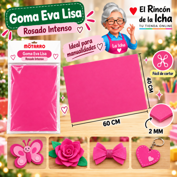 Goma Eva Lisa Rosado Intenso 40 x 60 cm 2 mm Motarro