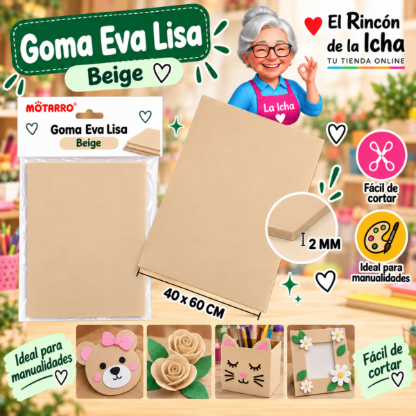 Goma Eva Lisa Beige 40 x 60 cm 2 mm Motarro