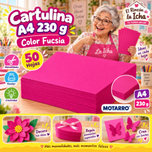 RI-0005691 Cartulina A4 230 g Fucsia - 50 Hojas Motarro