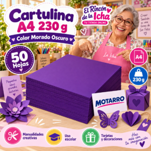 RI-0005695 Cartulina A4 230 g Morado Oscuro - 50 Hojas Motarro