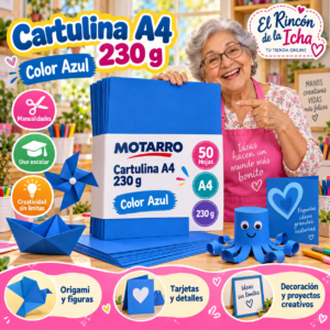 RI-0005696 Cartulina A4 230 g Azul - 50 Hojas Motarro